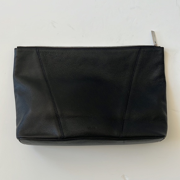 Vince Oversized Fold Over Leather Clutch - Picture 3 of 8